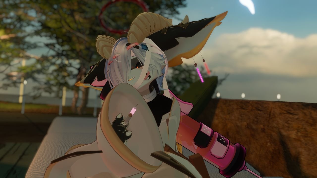 取材時のツクモシオさんのアバター。コンセプトは「ヤブ医者」とのこと