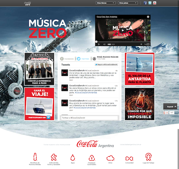 Coca Cola Zero Delicioso Sabor. Zero Azúcar.