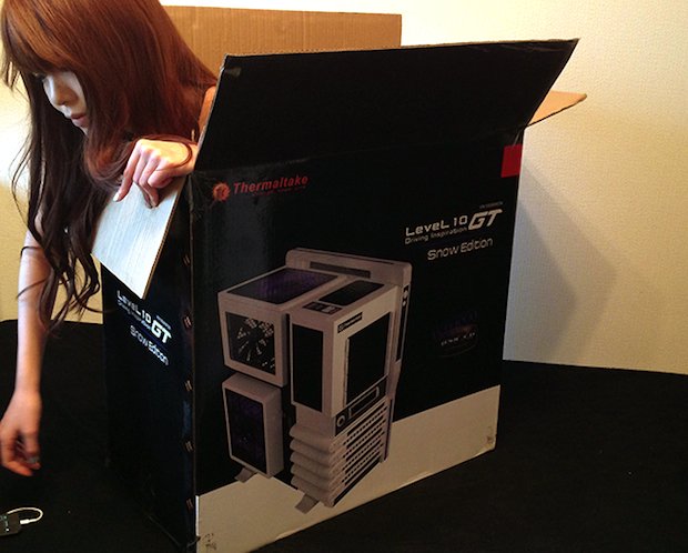 Level 10 GT Snow Edition」の入っていた段ボールは、ぁゃぴさんが入れるほど大きい