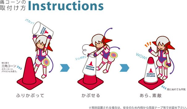 痛コーンのとりつけ方