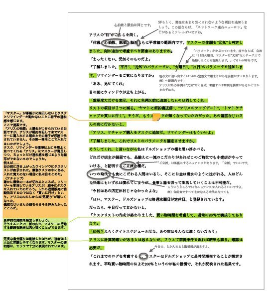 藤井太洋さんによる『アリスの物語』監修原稿