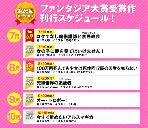 ファンタジア大賞スケジュール