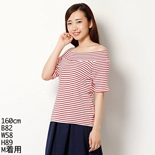 アースミュージック＆エコロジー（earthmusic&amp;ecology） プルオーバー（オフショルダーボーダープルオーバー）【119レッド/S】