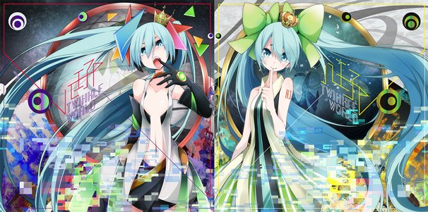 『Twinkle World』／左：通常盤ジャケット　右：初回限定盤ジャケット／illustration by TNSK／(C)壁の彩度 (C) Crypton Future Media, INC. www.piapro.net (C)INTERNET Co., Ltd. All rights reserved. (C)AnoKano Project