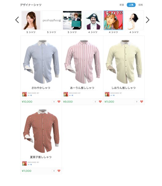 ユーザーによるショップ／スクリーンショット