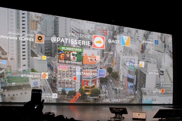 街の様々なところからLINE@ IDで情報発信されるイメージ