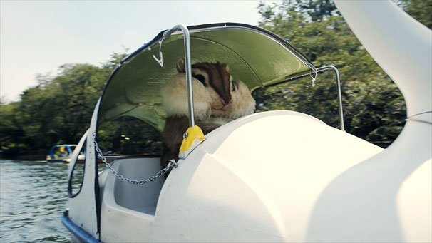 ちょリスがスワンボートに！