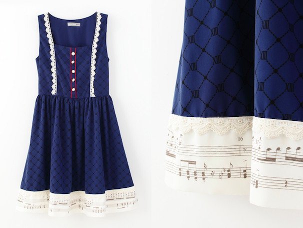 ノースリーブミュージカルスコアドレス Duoモデル ／©カラー