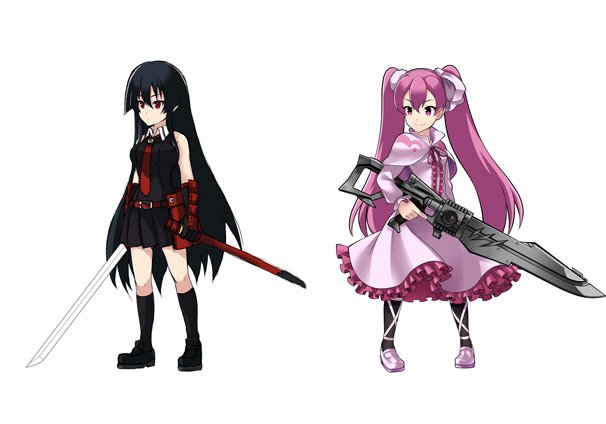 立ち絵／左：アカメ　右：マイン