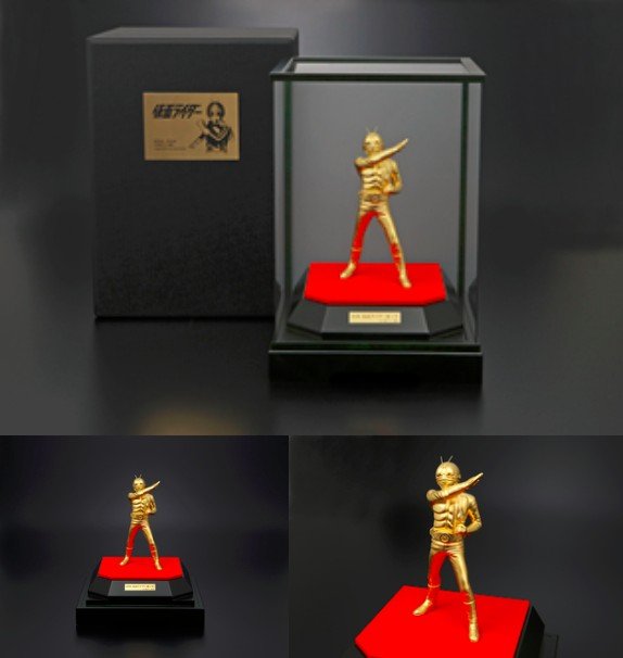 専用ケース付き　純金製　仮面ライダー新1号（大）・（小）商品画像