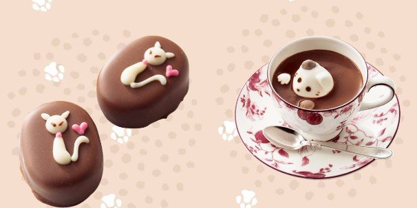 左：＜セゾン ド セツコ＞ねこ（各324円）右：＜宮越屋珈琲＞にゃんココア（1,188円）