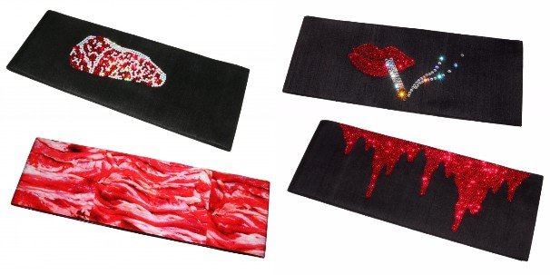 左：生肉の帯（各53,049円～／税抜）、右：スワロフスキーの帯（各40,000円～／税抜