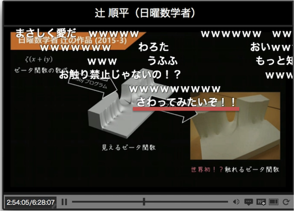 「公式放送 第8回ニコニコ学会βシンポジウム~現実性を超えて~@ニコニコ超会議2015」スクリーンショット/tsujimotterさんのノートブックより