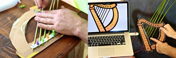 草でできたハープも演奏できる