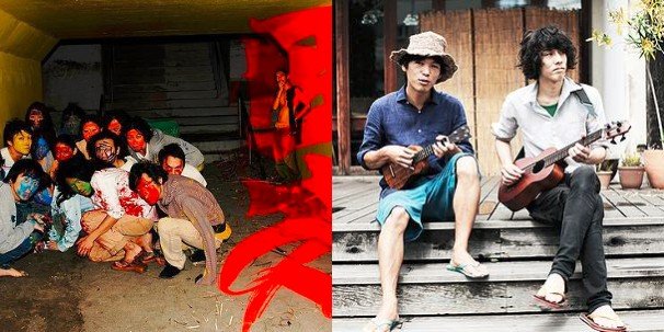 左：画家、右：小川コータ＆とまそん