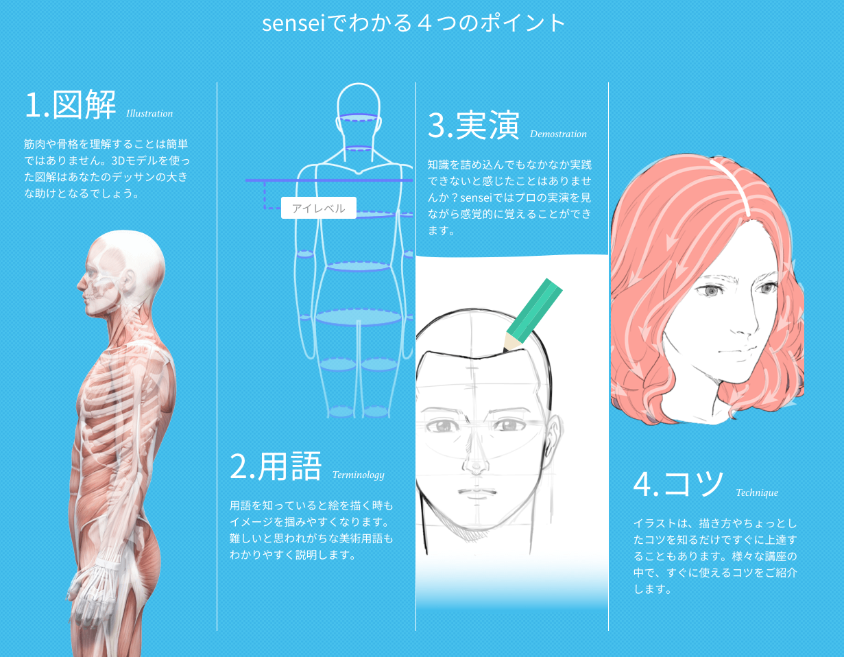 「sensei - 動画で学ぶお絵かき講座」スクリーンショット