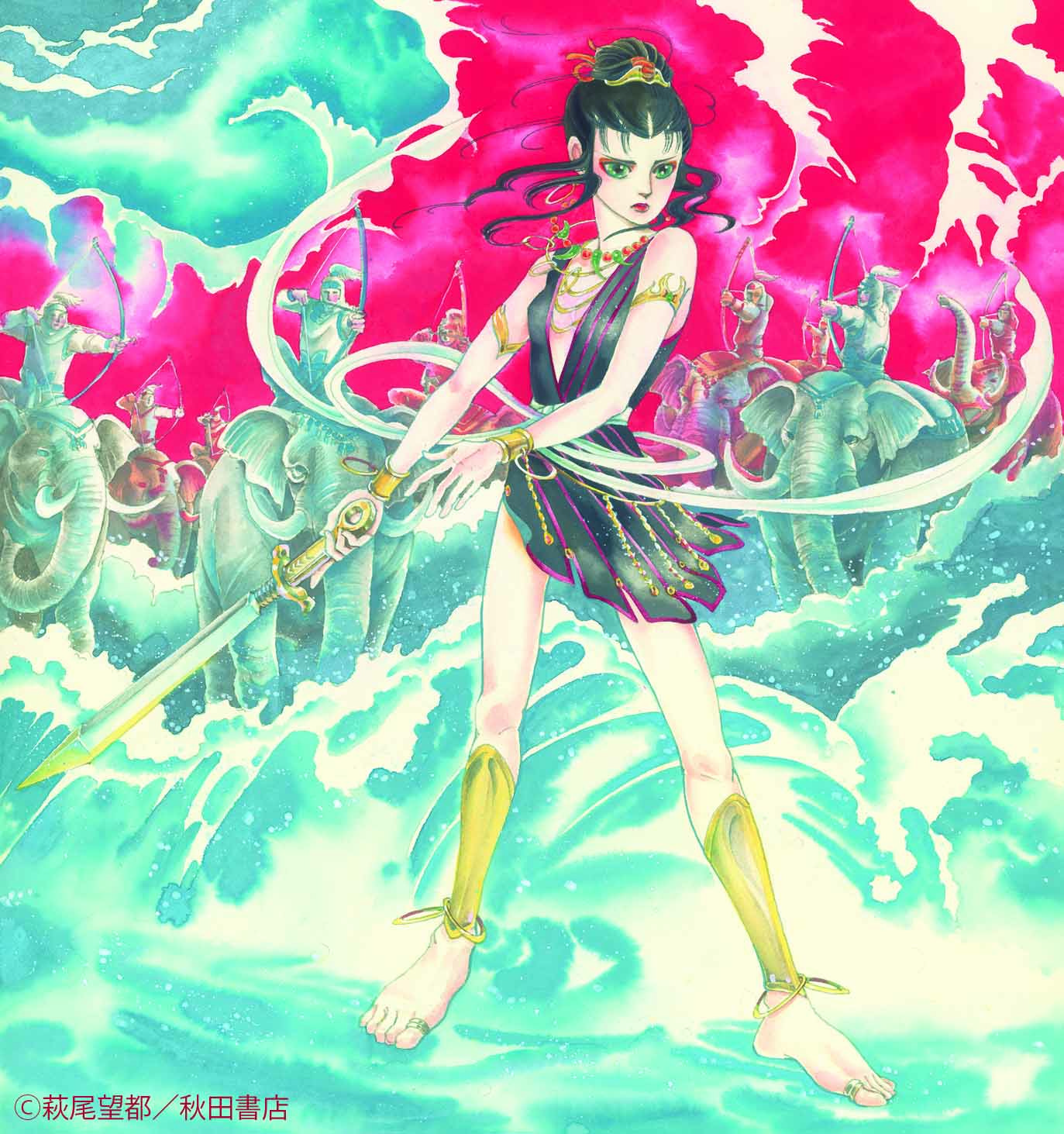 『百億の昼と千億の夜』 「萩尾望都SF原画展　宇宙にあそび、異世界にはばたく」／武蔵野市立吉祥寺美術館Webサイトより   （C）萩尾望都／秋田書店