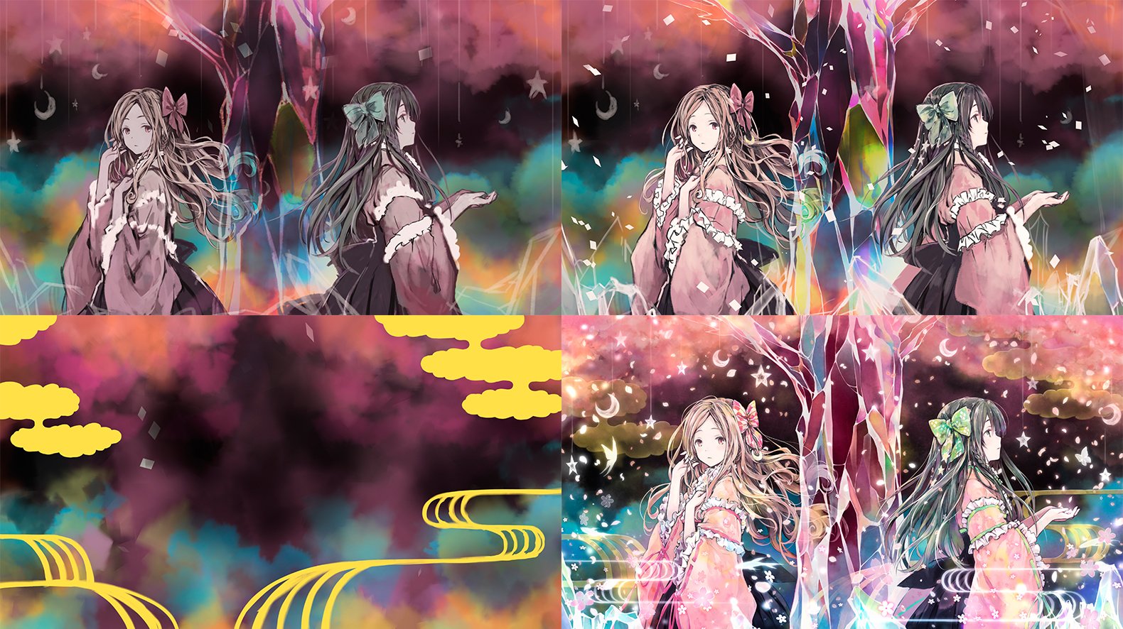 「ひらひら　ひらら」のイメージイラストができあがるまでの一部過程 3