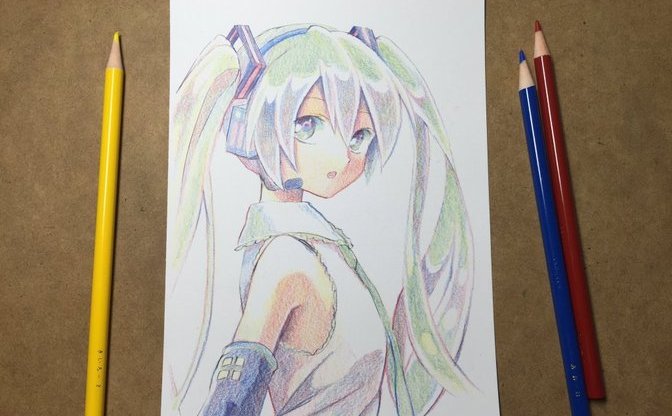 赤青黄の3色だけで描いた初音ミクが美しい もはや魔法の領域 Kai You Net