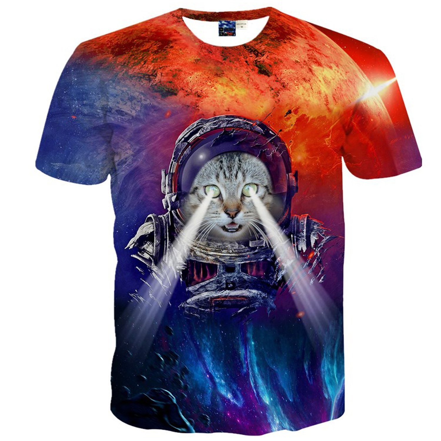 宇宙服を着た猫Tシャツ