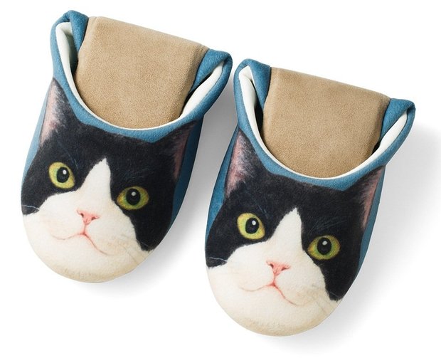 「足音静かな猫足スリッパ」折りたたみ
