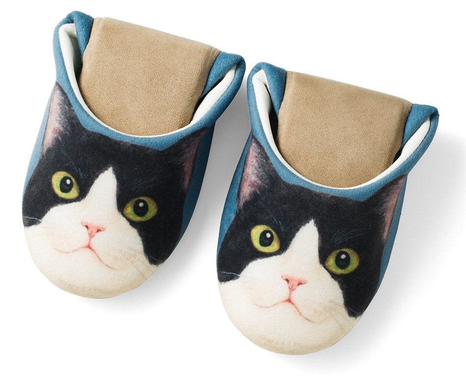 「足音静かな猫足スリッパ」折りたたみ