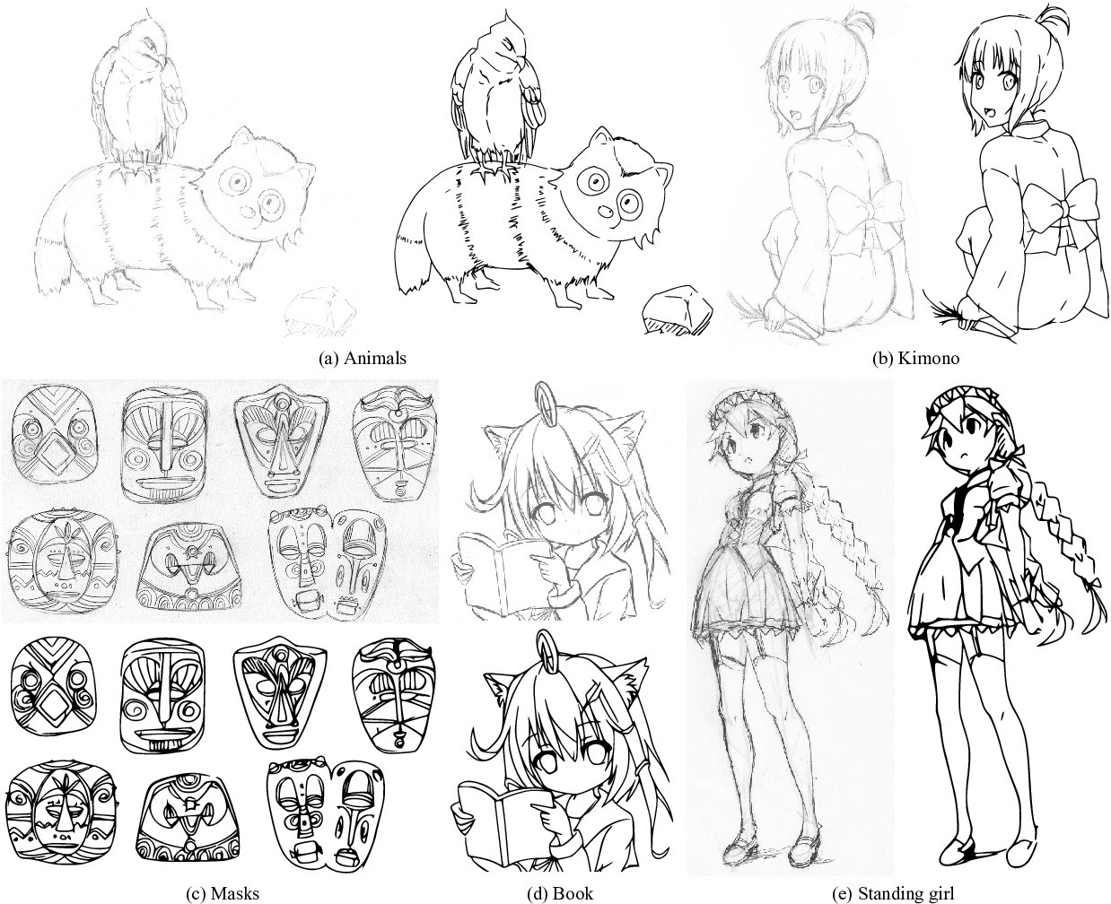 「ラフスケッチの自動線画化」2