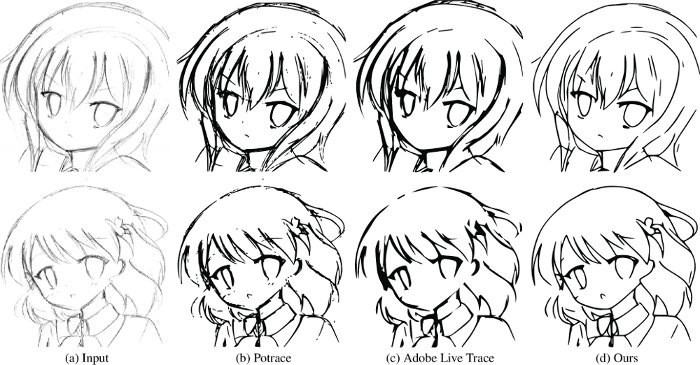 「ラフスケッチの自動線画化」3