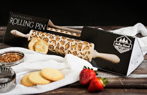 「laser engraved rolling pin」