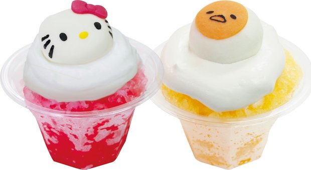 ハローキティ&ぐでたま氷パフェ(各500円)