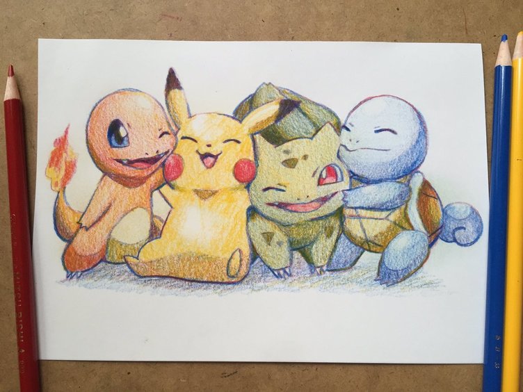 ポケモン ピカチュウたちを3色の色鉛筆だけで描いたイラストが圧巻 Kai You Net