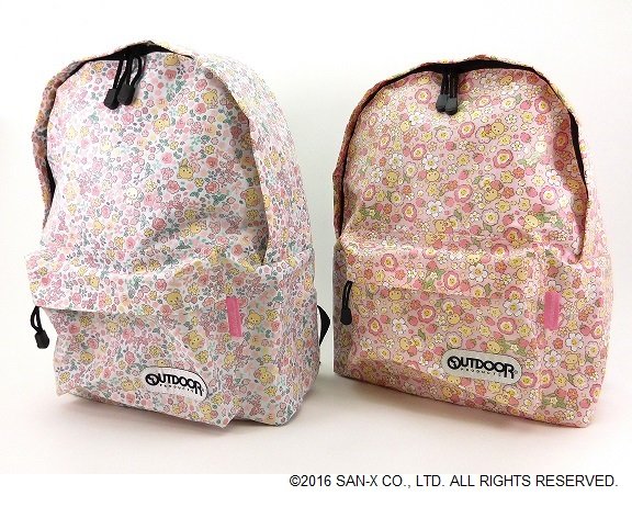 「コリラックマストア」コリラックマ×アウトドア デイパック 全2種（各7,800円＋税）（小花柄／ストロベリーフラワー柄）
