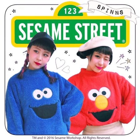 画像2: SESAME STREETのモンスターがSPINNSとコラボ！　お目立ちトップスでみんなの視線を集めよう♪