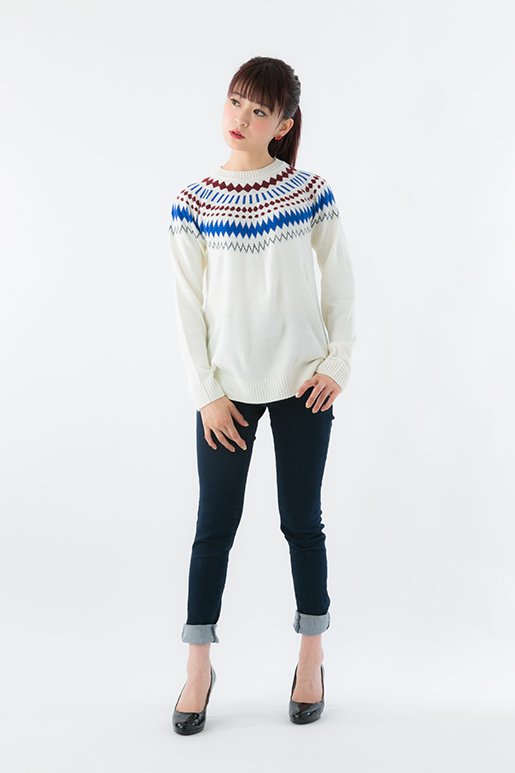 RADIO EVA DUO ノルディック ジャガード ニット ホワイト　碇シンジモデル