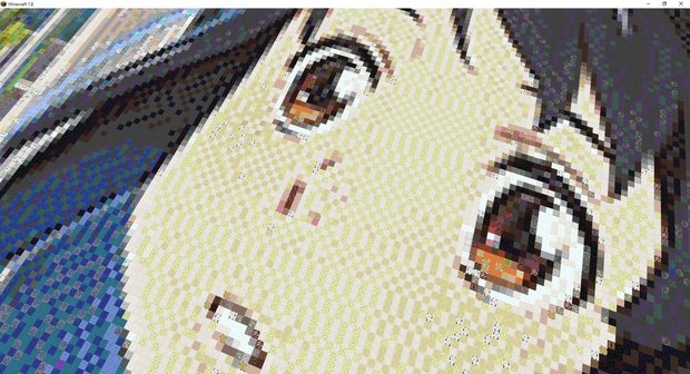 マインクラフトで 君の名は 再現 ブロックで超精細なドット絵に