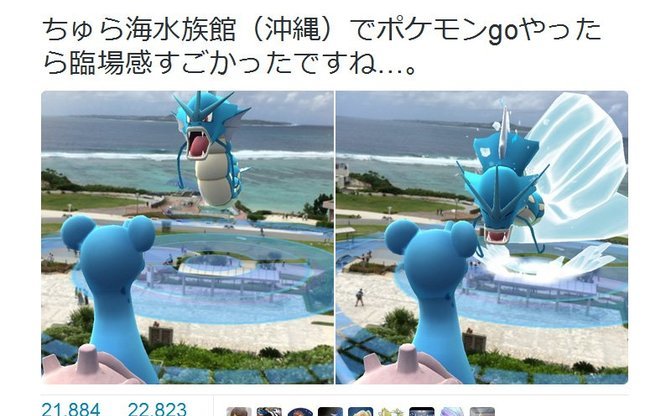 臨場感すごかったですね 沖縄美ら海水族館でのポケモンgoプレイ画面が Twitter で話題に Kai You Net