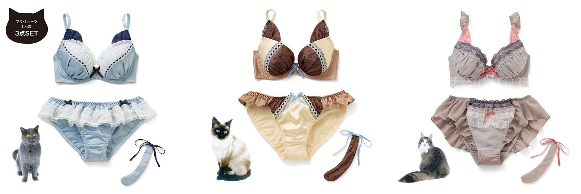 「ときめきいっぱい なりきりにゃんこ 猫好きガールの愛され胸 ブラ＆ショーツの会」1