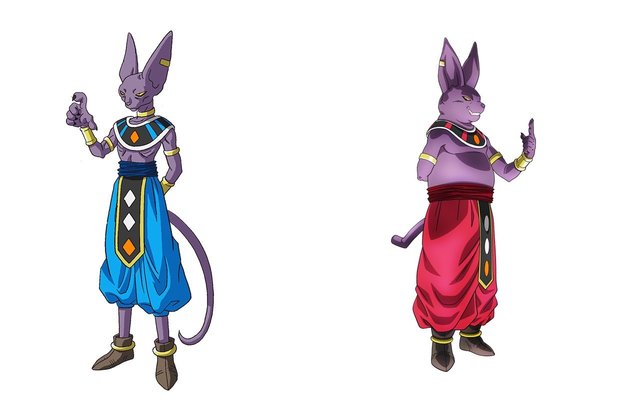 (左)破壊神ビルス、(右)破壊神シャンパ