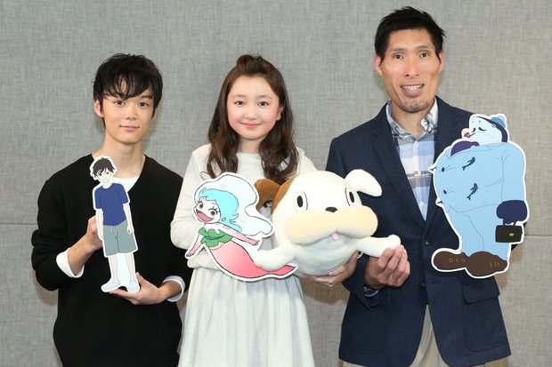 (左から)下田翔大さん、谷花音さん、篠原信一さん
