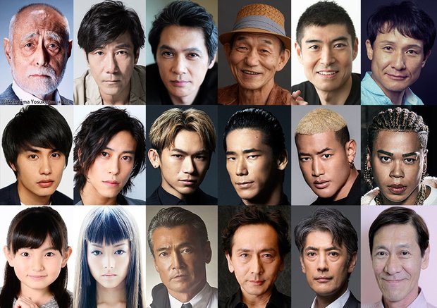(上段左から)津川雅彦、岸谷五朗、加藤雅也、笹野高史、髙嶋政宏、木下ほうか (中段左から)中村蒼、佐野岳、NAOTO、小林直己、関口メンディ―、LIKIYA (下段左から)鈴木梨央、祐真キキ、渡辺裕之、矢島健一、堀部圭亮、斎藤洋介