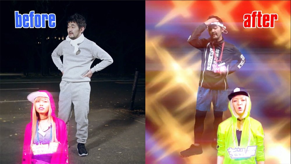 ランニング姿のおじさん、ビフォーアフター