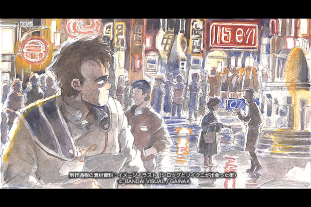 制作過程の素材資料：イメージイラスト（シロツグとリイクニが出会った街）　