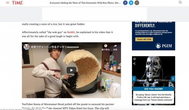 米「TIME」誌の記事ページのスクリーンショット