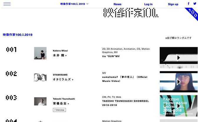 19年版 映像作家100人 発表 次世代担う気鋭の映像クリエイターたち Kai You Net