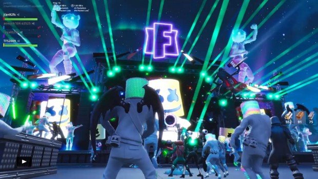 『フォートナイト』でのマシュメロさんによるバーチャルライブ