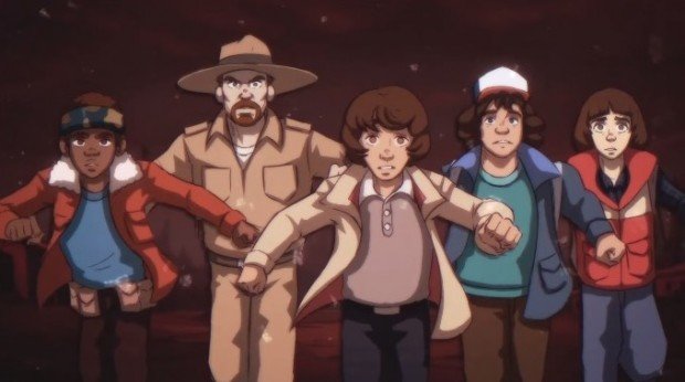 アニメ『ストレンジャー・シングス』／画像は「If Stranger Things was an 80s Anime」のスクリーンショット