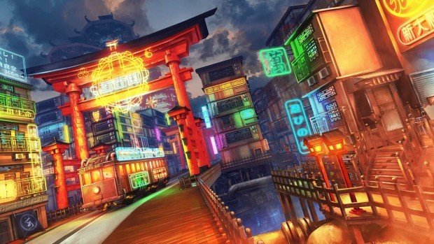 「九龍帝国城下町」コンセプトアート／「バーチャルマーケット」公式サイトより