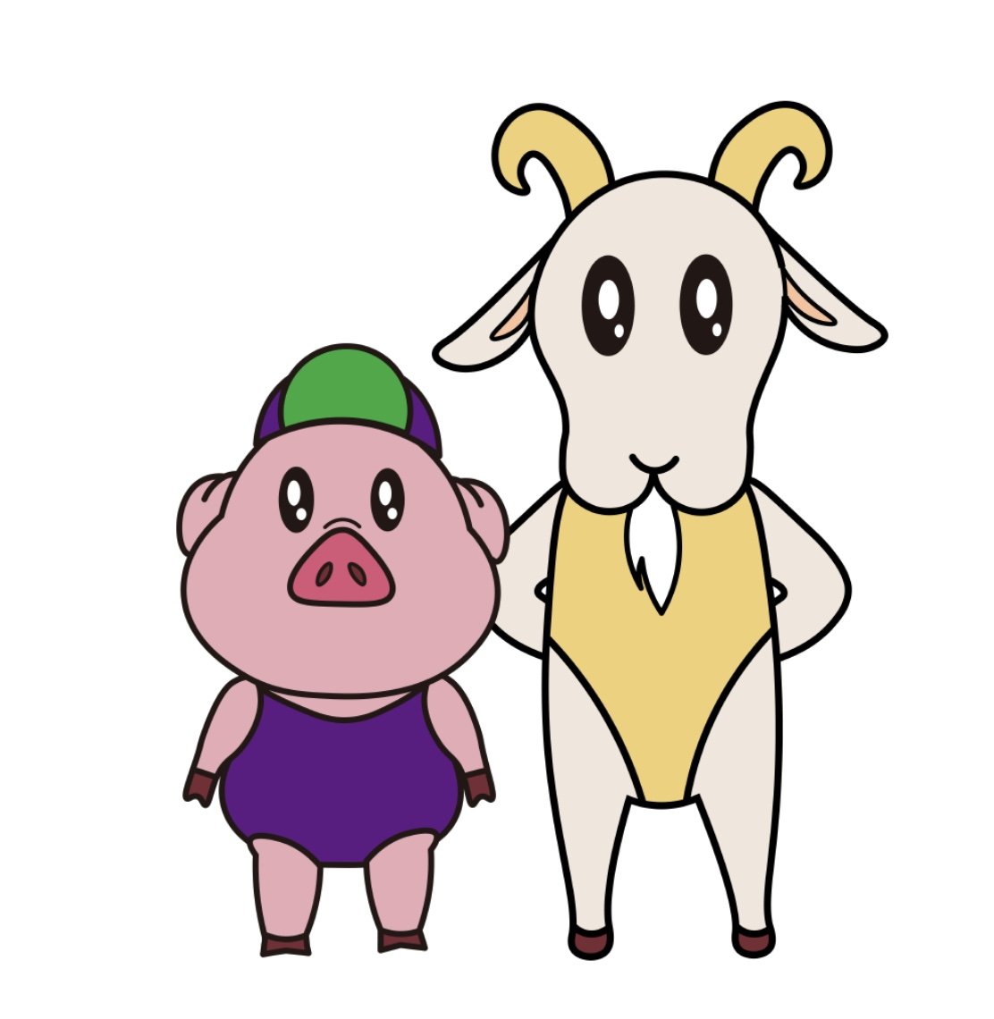 レオタードブタとヤギ・ハイレグ