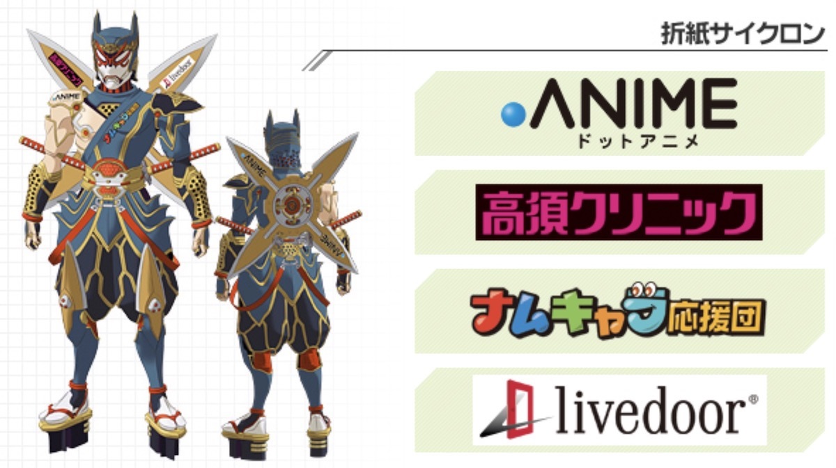 『TIGER ＆ BUNNY』でのキャラクタープレイスメント協賛社／画像は公式サイトより