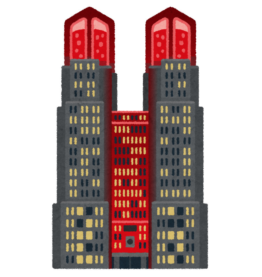 「東京アラートのイラスト（都庁）」